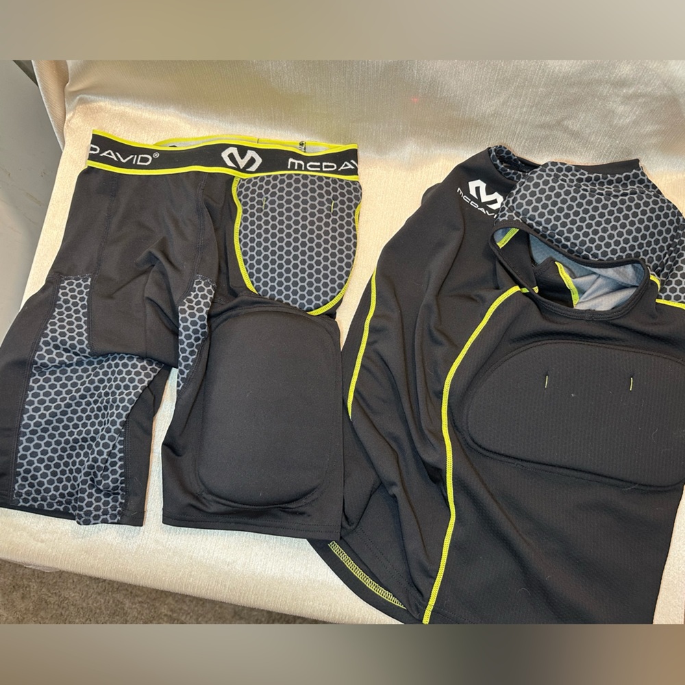 Kids youth Black and Gray football pads shirt and shirt for under uniform